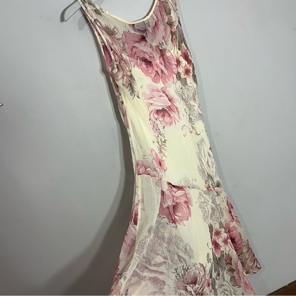 Vintage Y2K Coquette Floral Gown Fairycore Dress Asymmetric Ballet Lace Romantic - Picture 11 of 15